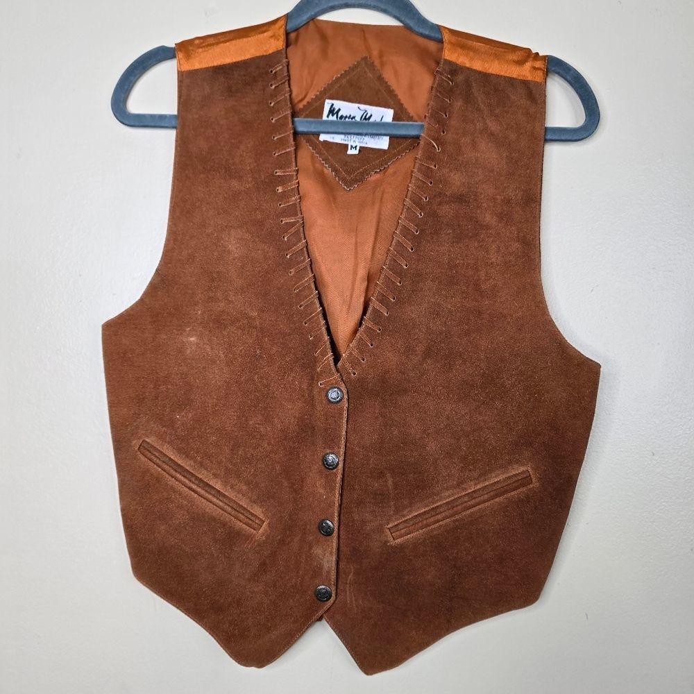 Mona Mode vintage leather vest size M